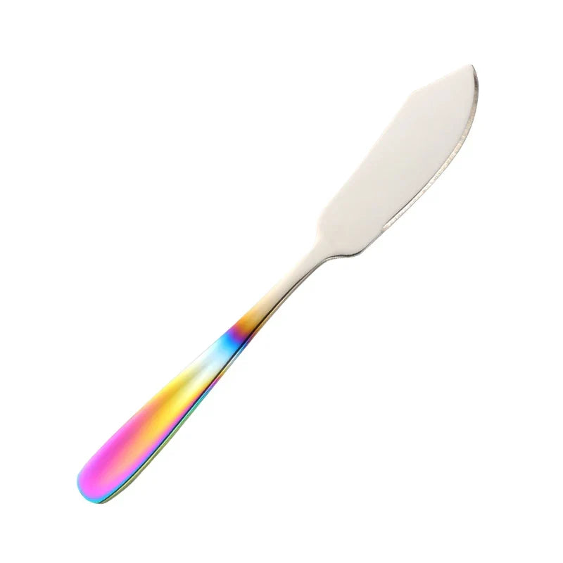 Stainless Steel Butter Knife Colorful Dessert Jam Cream Cheese Spreader | Bowlift