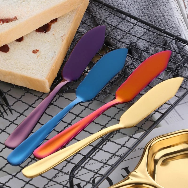 Stainless Steel Butter Knife Colorful Dessert Jam Cream Cheese Spreader | Bowlift