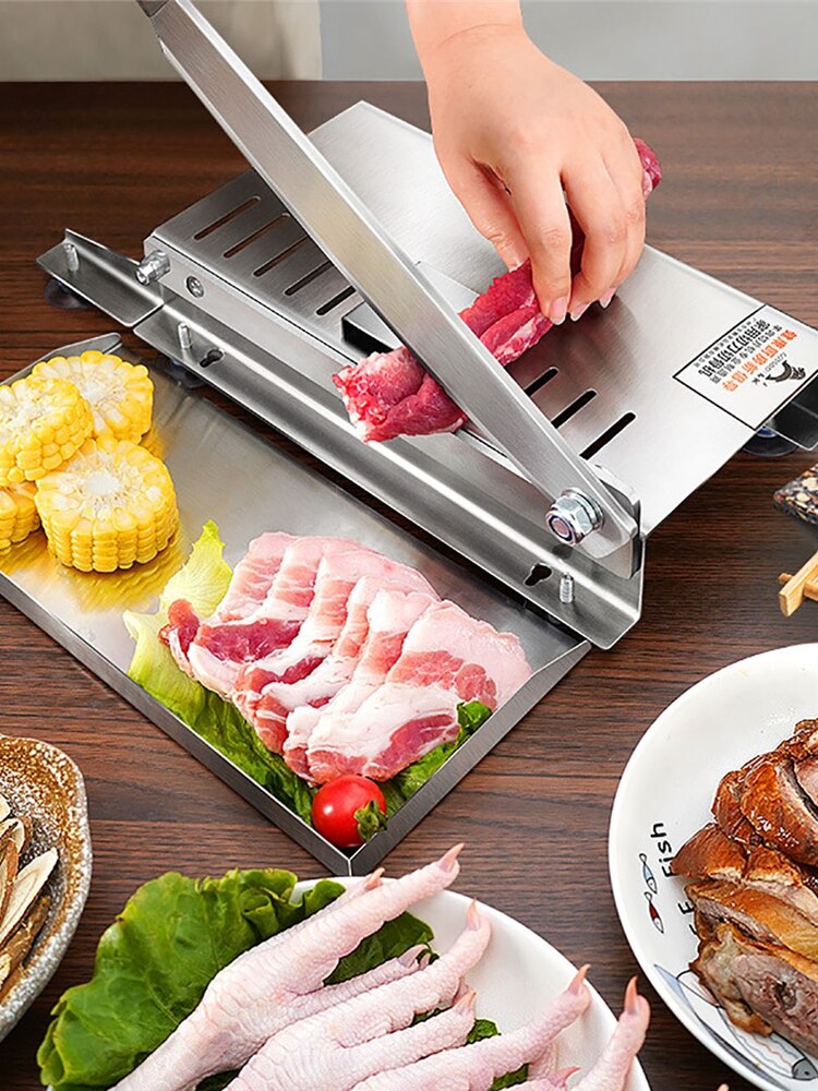 Stainless Steel Commercial Manual Frozen Meat Slicer Bone Cutting Tool | Bowlift