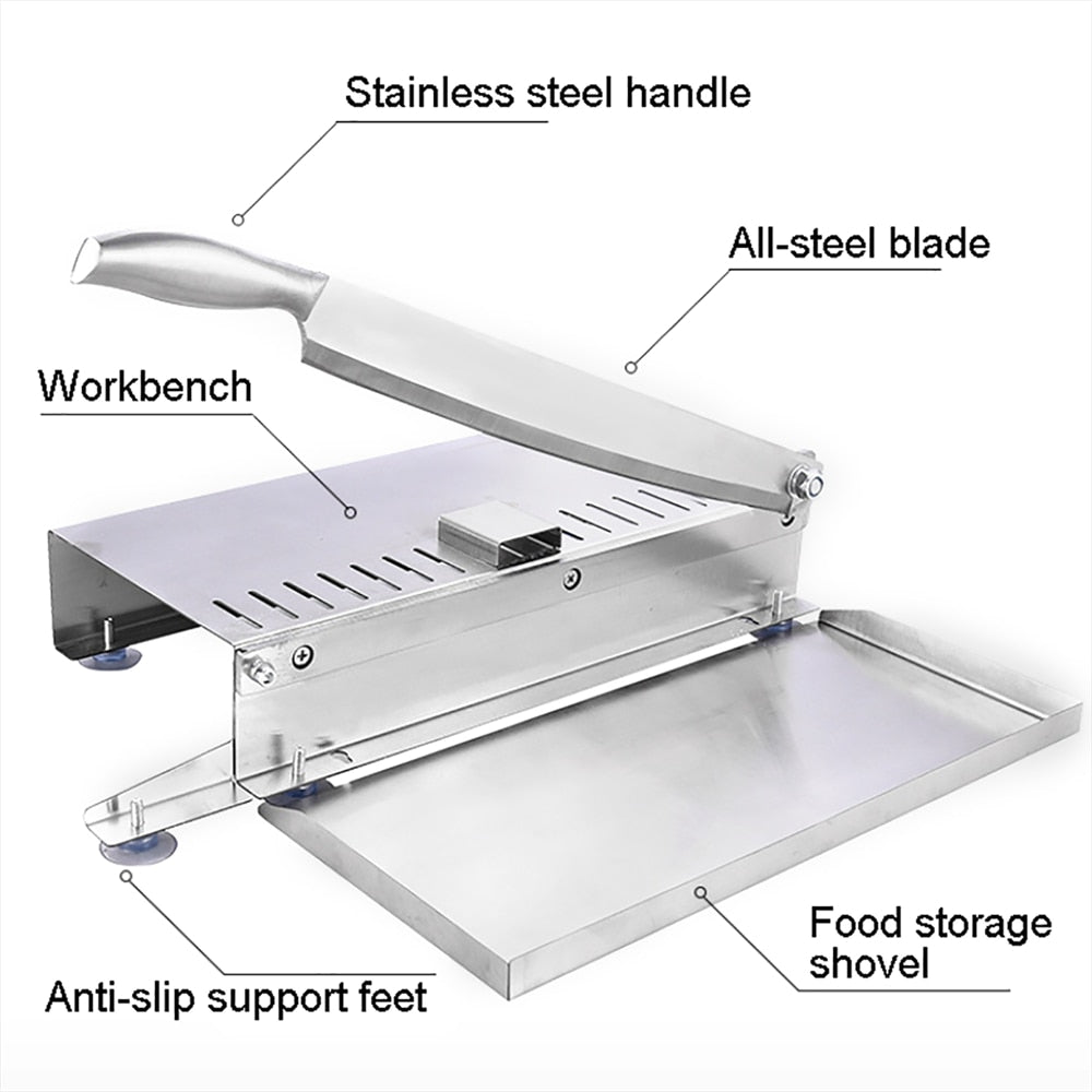 Stainless Steel Commercial Manual Frozen Meat Slicer Bone Cutting Tool | Bowlift