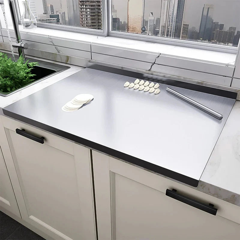 Stainless steel cutting board with lip Multifunctional cutting board | Karnz
