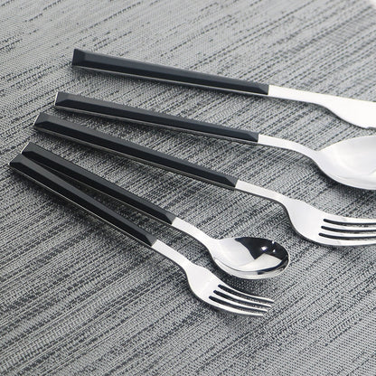Stainless Steel Cutlery Set Imitation Wood Marble Handle Set | Karnz