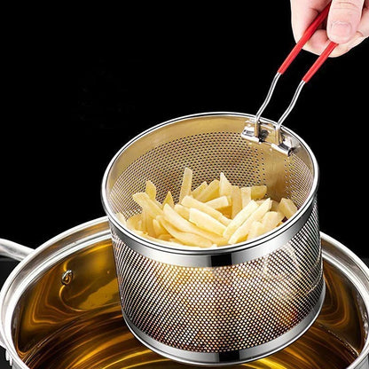 Stainless Steel Fry Basket Mesh Kitchen Fryer Strainer Colander | Skanto