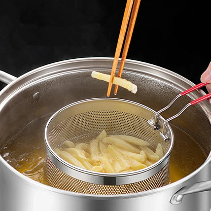 Stainless Steel Fry Basket Mesh Kitchen Fryer Strainer Colander | Skanto