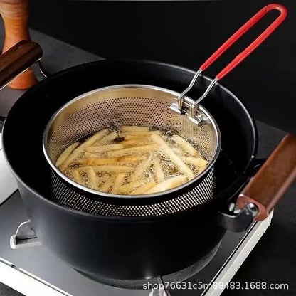 Stainless Steel Fry Basket Mesh Kitchen Fryer Strainer Colander | Skanto