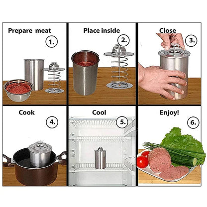 Stainless Steel Ham Maker Meat Press Cooker Mold with Thermometer | Bowlift