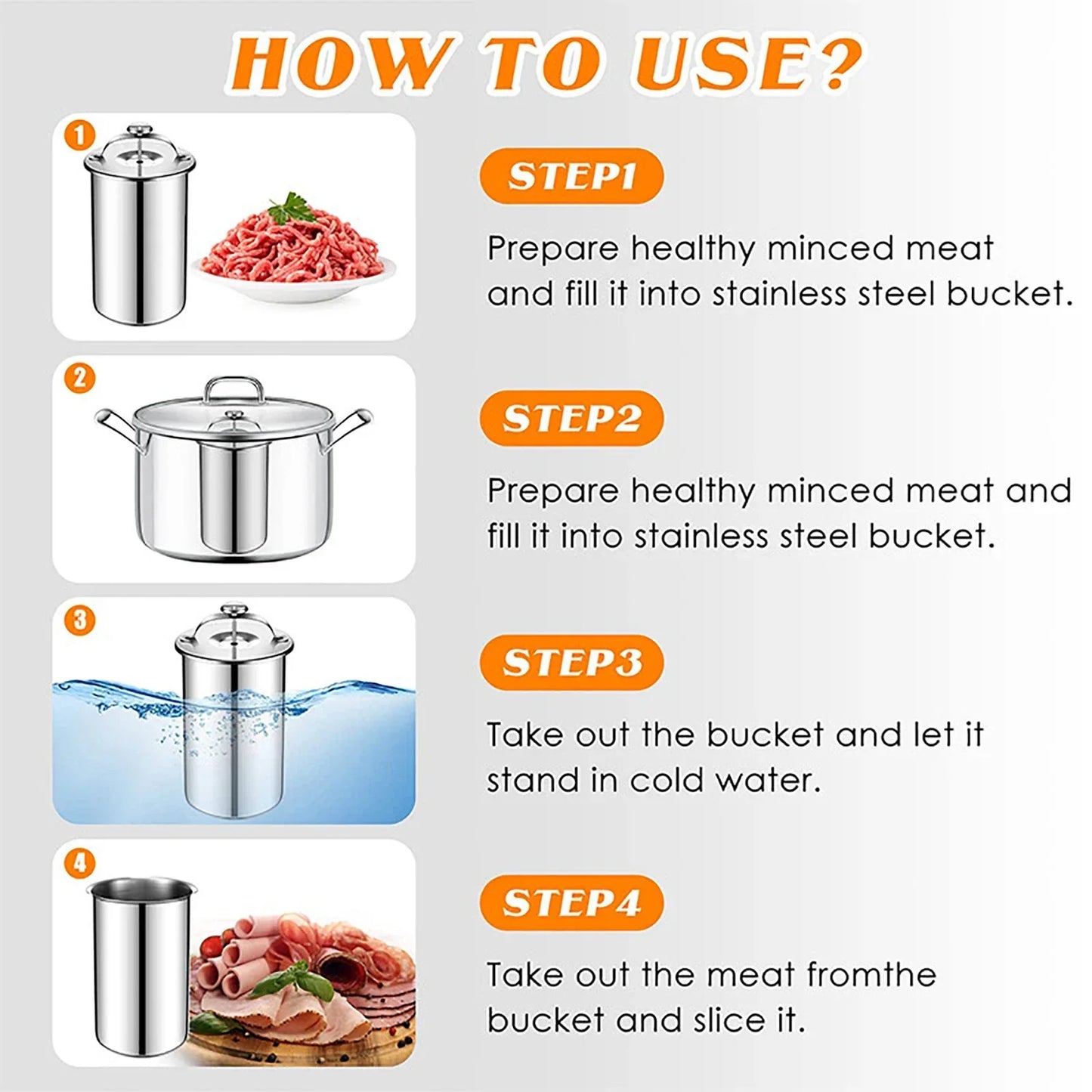 Stainless Steel Ham Maker Meat Press Cooker Mold with Thermometer | Bowlift