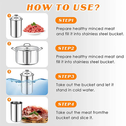 Stainless Steel Ham Maker Meat Press Cooker Mold with Thermometer | Bowlift