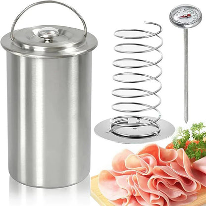Stainless Steel Ham Maker Meat Press Cooker Mold with Thermometer | Bowlift