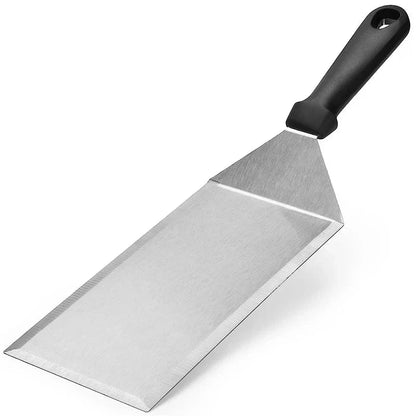 Stainless Steel Long Grill Spatula with Cutting Edges Scraper Tool | Bowlift