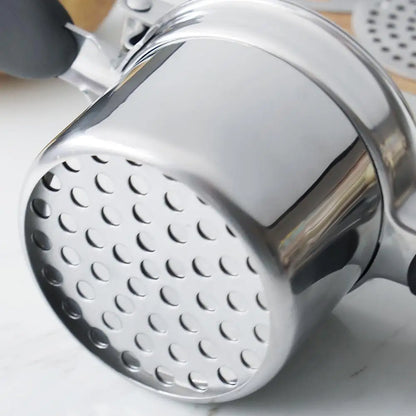 Stainless steel potato ricer with 3 interchangeable fineness discs | Karnz