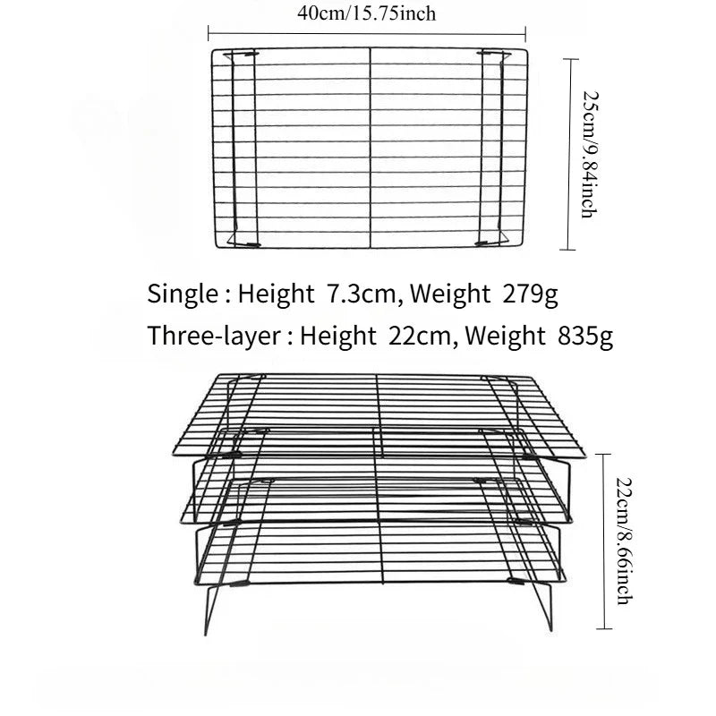 Stainless Steel Stackable Cooling Rack Nonstick Baking Cooling Grid | Bowlift