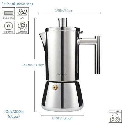 Stainless steel stove espresso maker moka pot coffee machine | Karnz