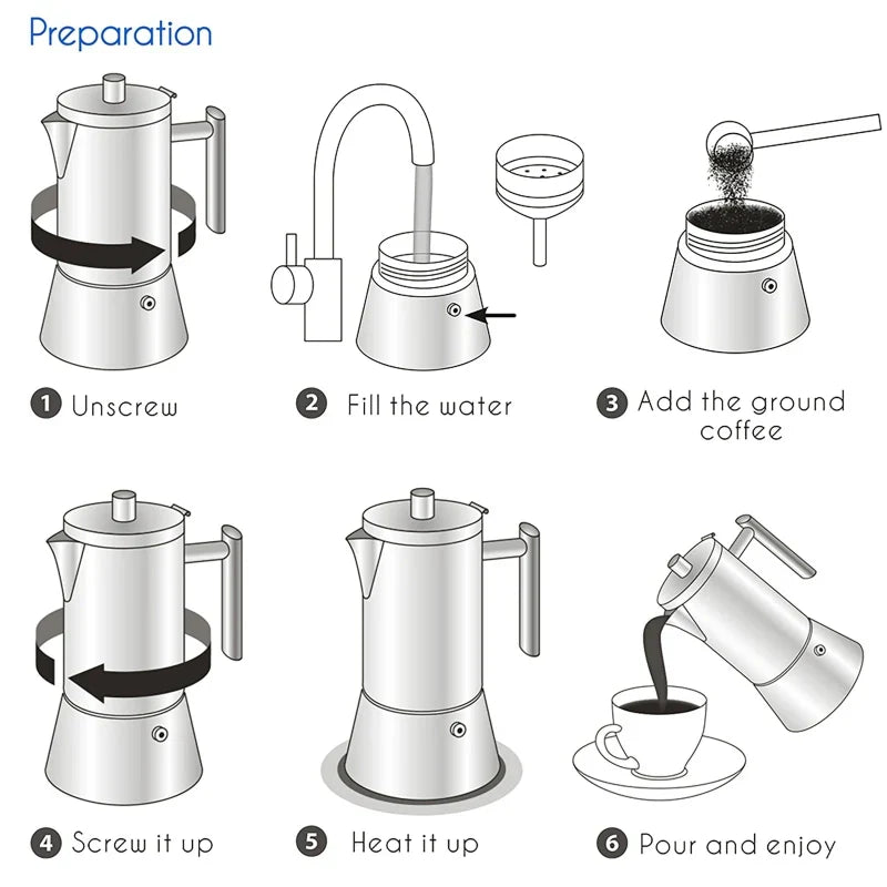 Stainless steel stove espresso maker moka pot coffee machine | Karnz