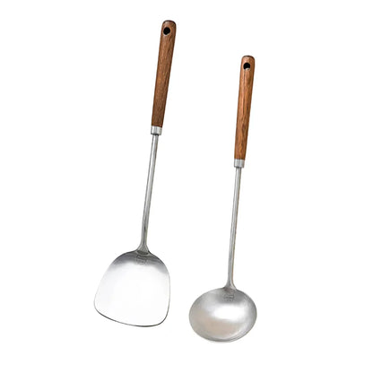 Stainless Steel Turner Wooden Handle Spatula Kitchen Cooking Utensils | Bowlift