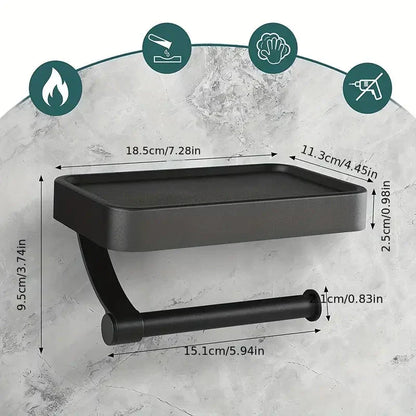 BowLift | Stalux Toilet Roll Holder with Shelf