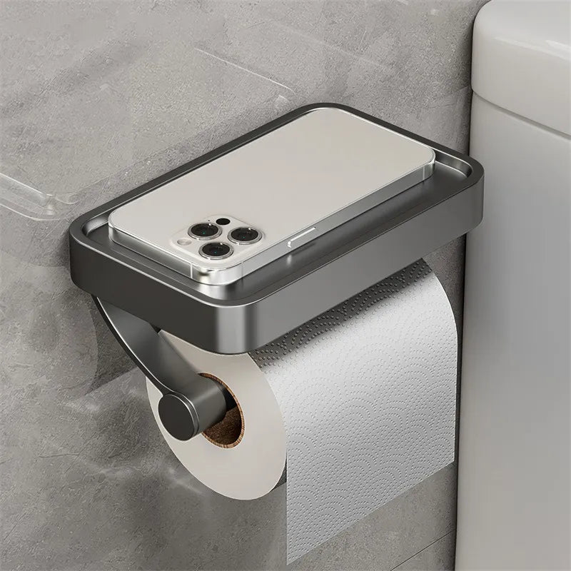 BowLift | Stalux Toilet Roll Holder with Shelf