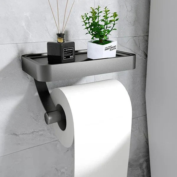 BowLift | Stalux Toilet Roll Holder with Shelf
