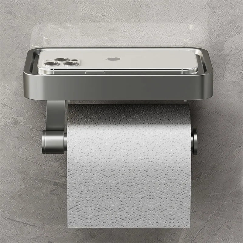 BowLift | Stalux Toilet Roll Holder with Shelf