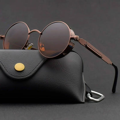 BowLift | Vintage Round Steampunk Sunglasses Polarized UV400