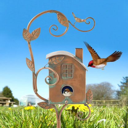 BowLift | Metal Garden Birdhouse Stake Decorative Outdoor