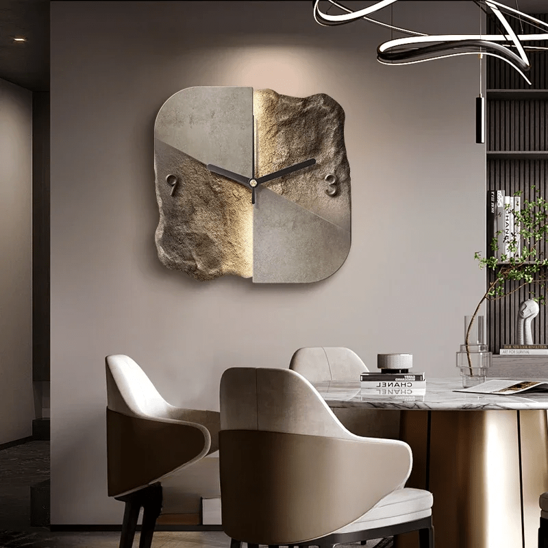 Skanto | StoneAura – Modern Sandstone Effect Wall Clock with Silent Quartz
