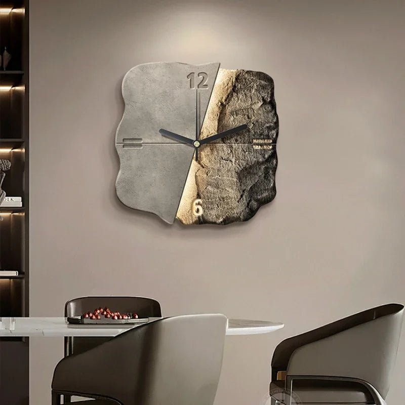 Skanto | StoneAura – Modern Sandstone Effect Wall Clock with Silent Quartz