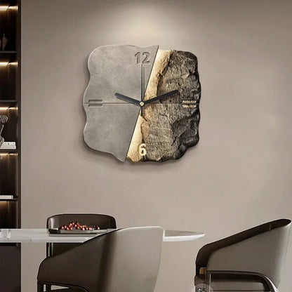 Skanto | StoneAura – Modern Sandstone Effect Wall Clock with Silent Quartz