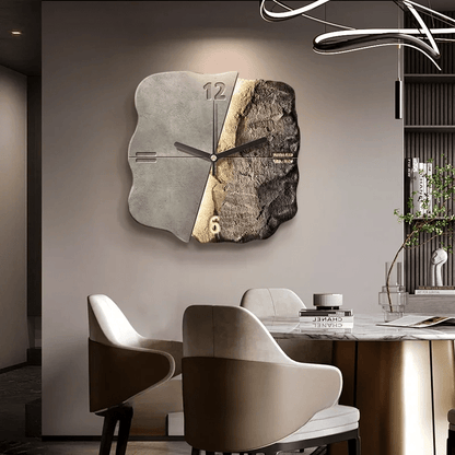 Skanto | StoneAura – Modern Sandstone Effect Wall Clock with Silent Quartz