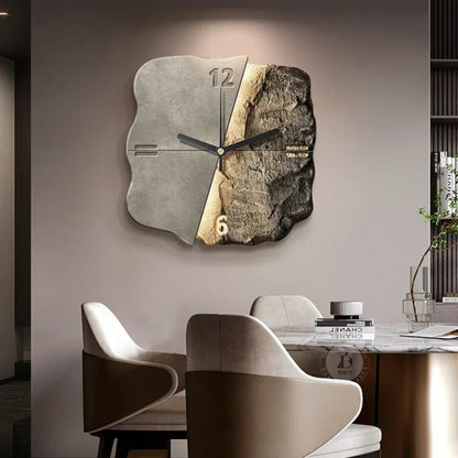 Skanto | StoneAura – Modern Sandstone Effect Wall Clock with Silent Quartz