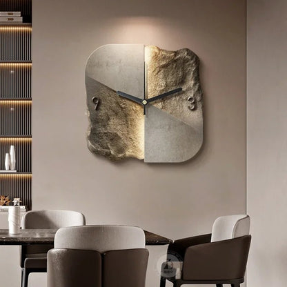 Skanto | StoneAura – Modern Sandstone Effect Wall Clock with Silent Quartz
