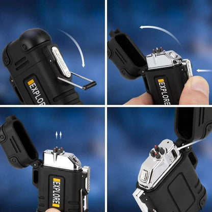 Skanto | Electric Double Arc Lighter | Rechargeable, Windproof & Ideal for Camping and Outdoor Adventures