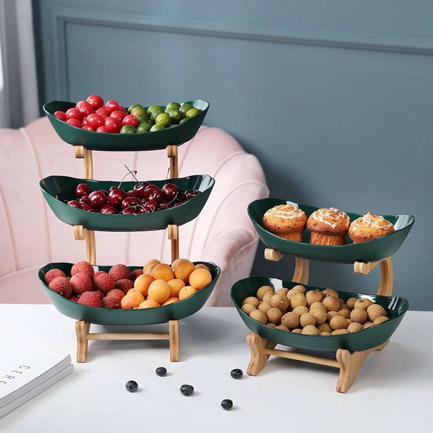 Skanto | Stylish Metal Fruit Stand with 2 or 3 Tiers - StackFruit