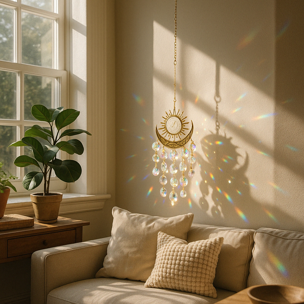 Skanto | Radiant Moonlit Quartz Prism Suncatcher