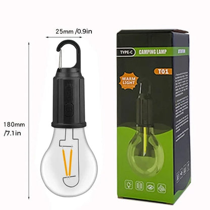New Outdoor Camping Hanging Type-C Charging Retro Bulb Light | Karnz