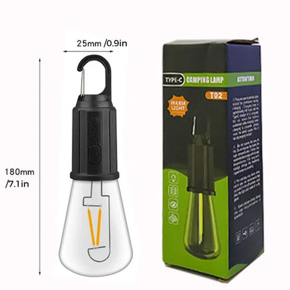 New Outdoor Camping Hanging Type-C Charging Retro Bulb Light | Karnz