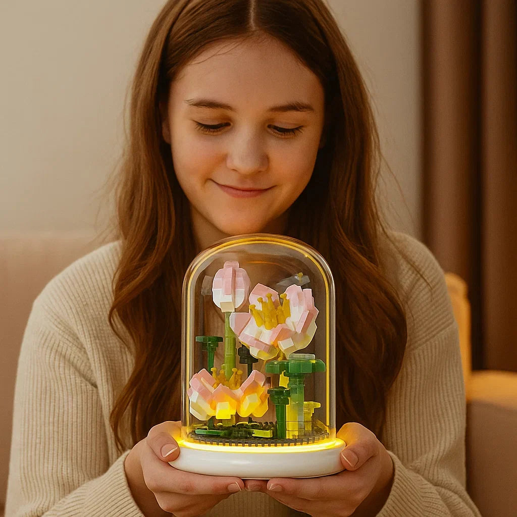 Skanto | Noble Building Block Flower in Glass