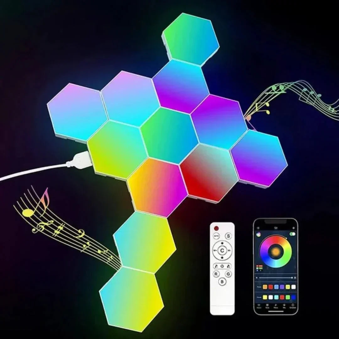 Skanto | Interactive Hexagonal LED Panels with RGB Color Control and Music Sync