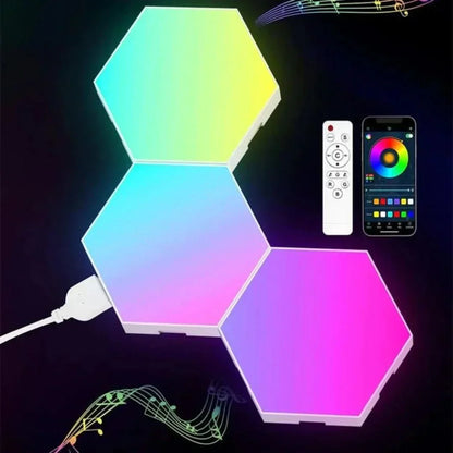 Skanto | Interactive Hexagonal LED Panels with RGB Color Control and Music Sync