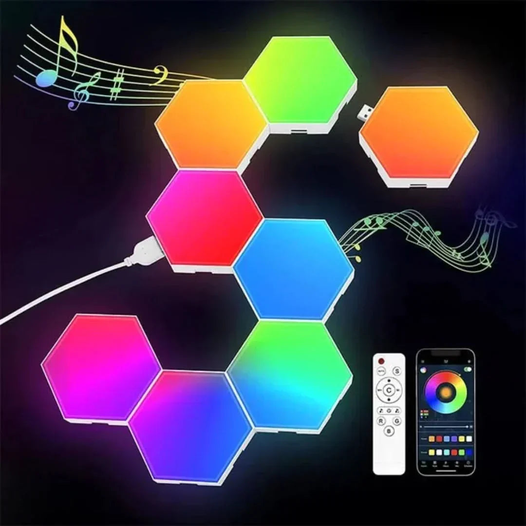 Skanto | Interactive Hexagonal LED Panels with RGB Color Control and Music Sync