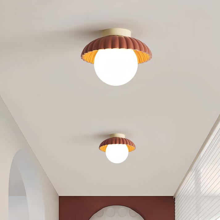 Skanto | Ceiling Lamp with Frosted Glass Shade for Warm Hallway Light
