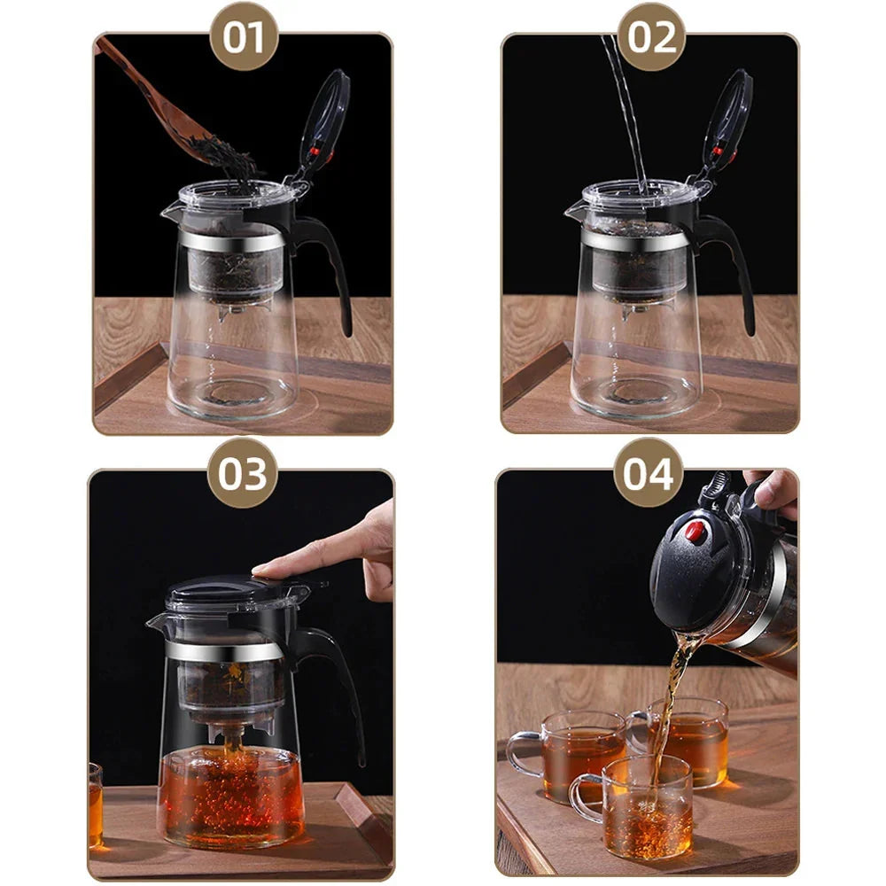 Tea Pot For Tea With Infuser Glass Kettle Heat Resistant Teapot | Bowlift