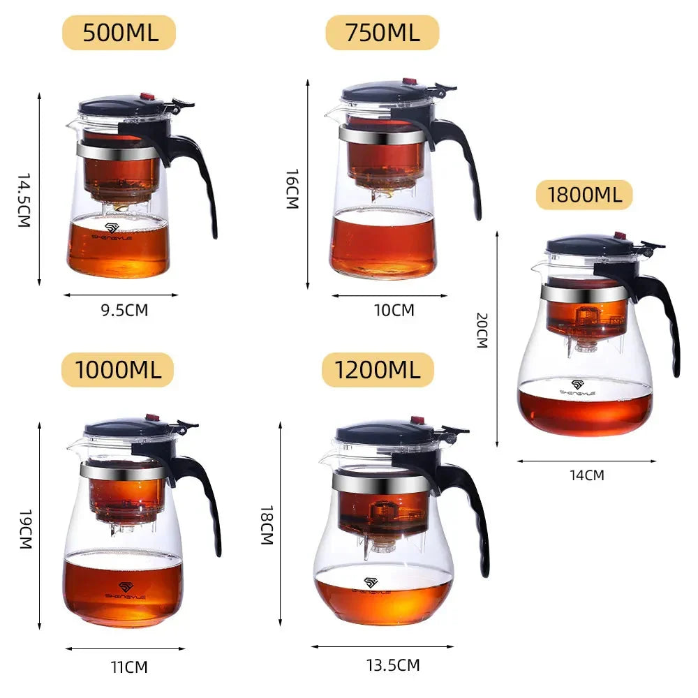 Tea Pot For Tea With Infuser Glass Kettle Heat Resistant Teapot | Bowlift