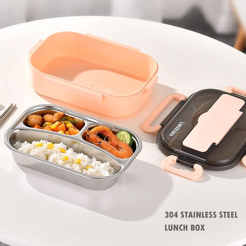 Stainless steel thermally insulated bento lunchbox