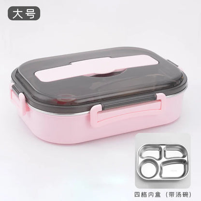 Stainless steel thermally insulated bento lunchbox