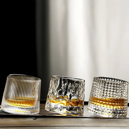 Whiskey glass with 360° rotation function – Structured design for stylish drinking pleasure | Brehn