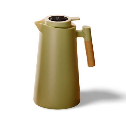 Skanto | ThermoWood – Smart Insulated Thermos with Digital Temperature Display & Wood Handle