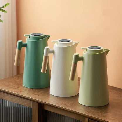BowLift | ThermoWood – Smart Insulated Thermos Jug with Digital Temperature Display & Wooden Handle