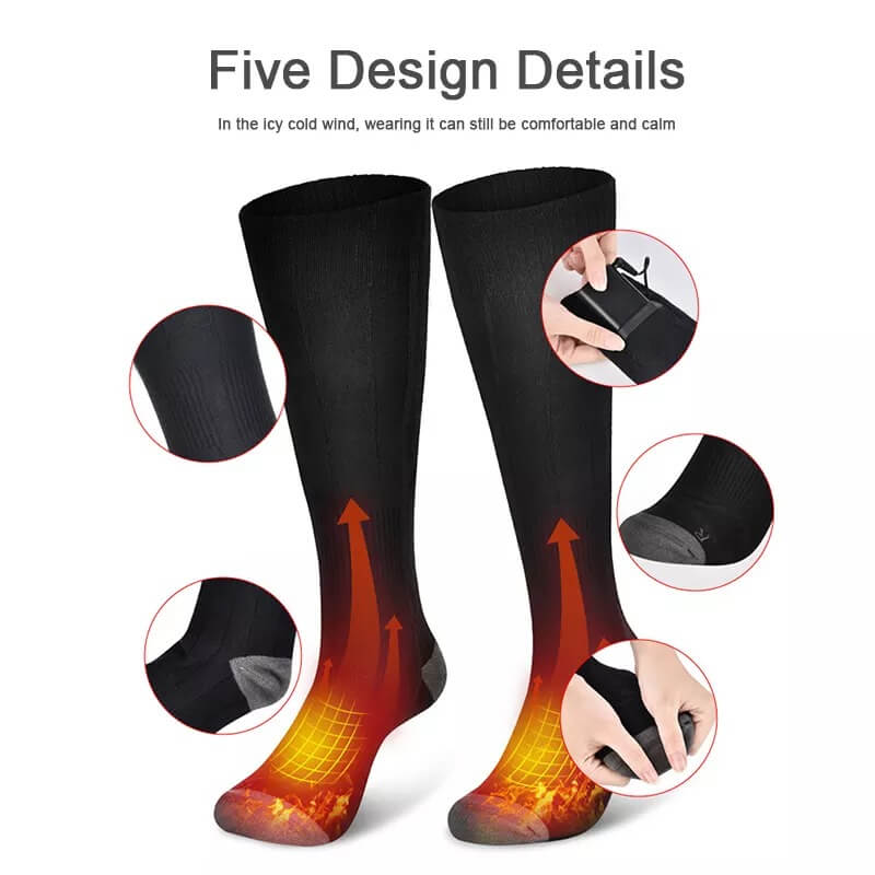 Skanto | Heated Electric Rechargeable Battery Warm Socks for Men and Women for Skiing