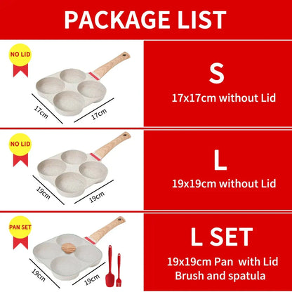 Thickened Omelet Egg Frying Pan with Lid Nonstick 4 Cups Pancake Pan | Bowlift